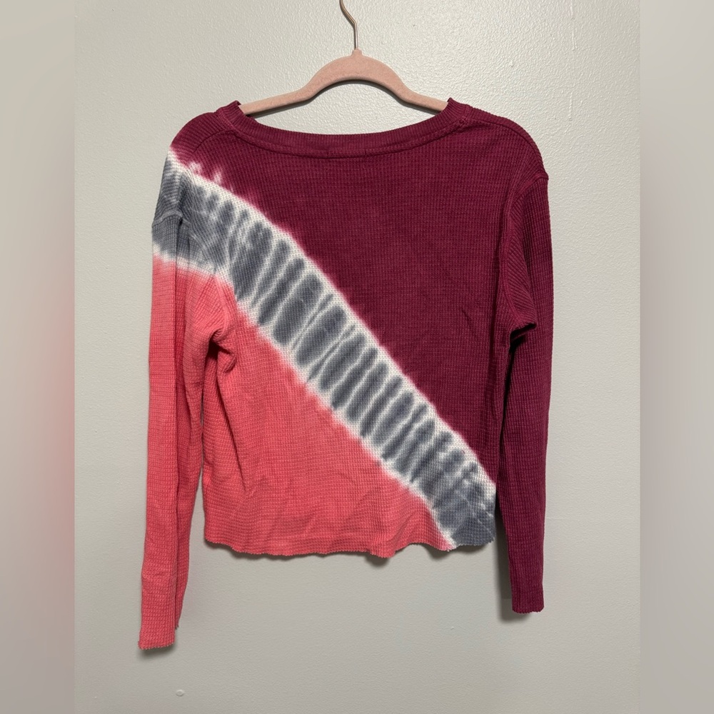 Anthropologie Tie Dye Waffle Knit Sweater Long Sleeve Shirt from t.la - Picture 4 of 9